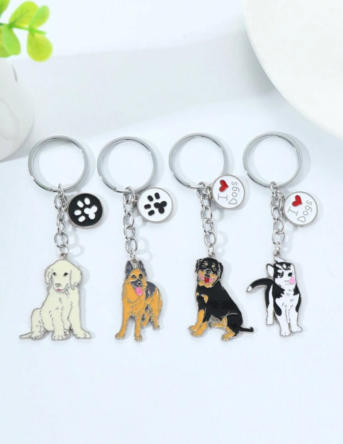 Adorable Dogs Metal Keychain
